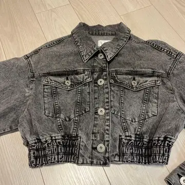 rienda 크롭 데님 자켓 P 사이즈 그레이