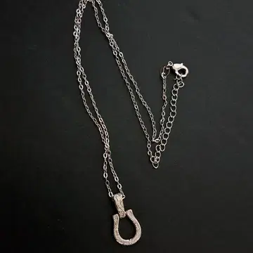 하와이안 주얼리 호스 후크형 펜던트 목걸이 실버색 말발굽