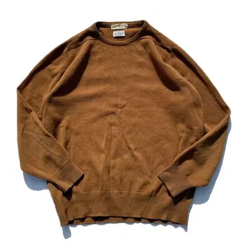 [80s] 스코틀랜드 제조 HARRISS 무지 램스울 니트 브라운