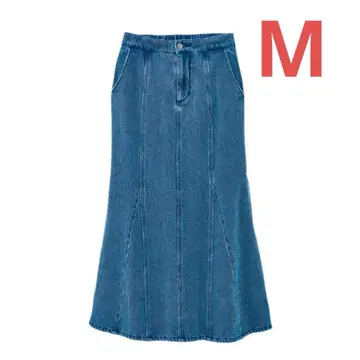 M 사이즈 KUROKI 가볍고 따뜻한 플레어 스커트 블루