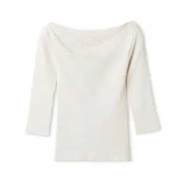 드레이프 데콜테 리브 니트 FRAY I.D