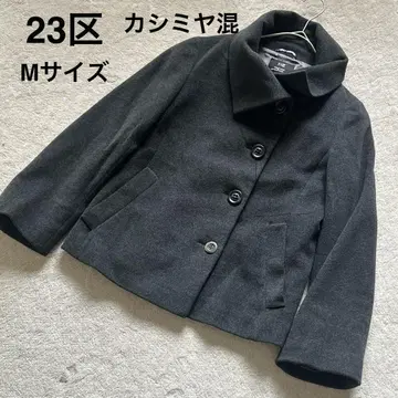 23구 숏 기장 코트 빅 칼라 루즈핏 캐시미어 혼방 M 사이즈 새상품급