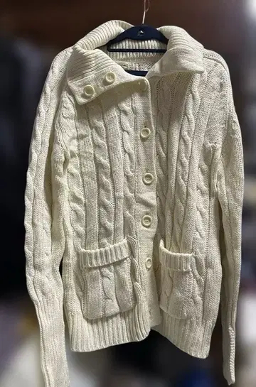 Sears 아크릴 케이블 니트 가디건 vintage