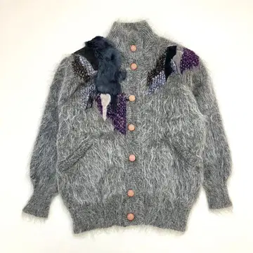 St.VERMEER 모헤어 블렌드 패치워크 가디건 빈티지