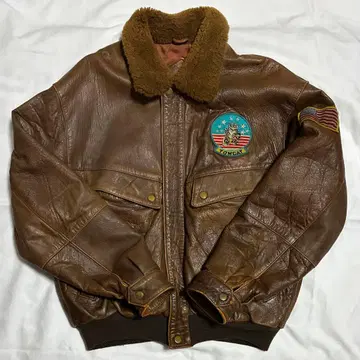 90s 플라이트 자켓 G-1 구제 의류 빈티지 가죽 보아 포함
