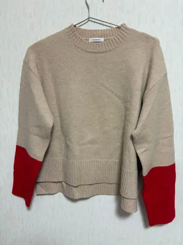 nop de nod 베이지/레드 긴팔 니트