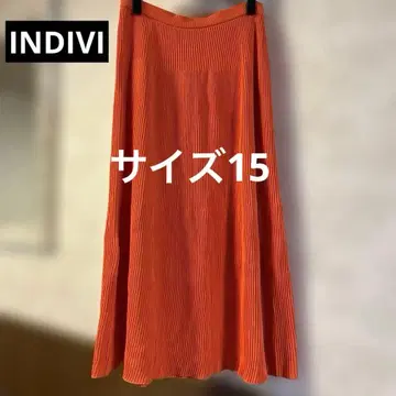 새상품급 빅 사이즈 15 인디비 허리밴딩 롱 니트 스커트 일본제