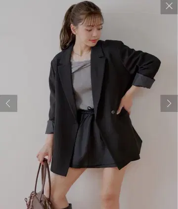 Chico 오버 더블 자켓 블랙