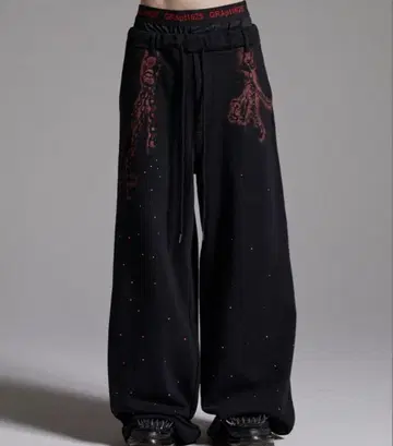 GRANCY 큐빅 디자인 레이어드 맨투맨 팬츠 M