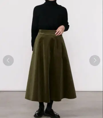 짐플렉스 GYMPHLEX 코듀로이 롱 스커트 카키