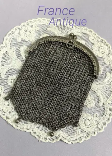 France제 앤티크 메탈 메쉬 코인 퍼스