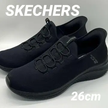 스케쳐스 슬립인즈 블랙 메쉬 남성용 사이즈 26