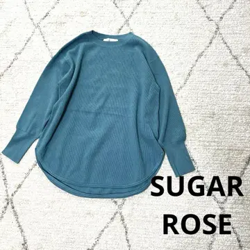 SUGAR ROSE 슈가 로즈 다크 틸 라운드넥 긴팔 니트