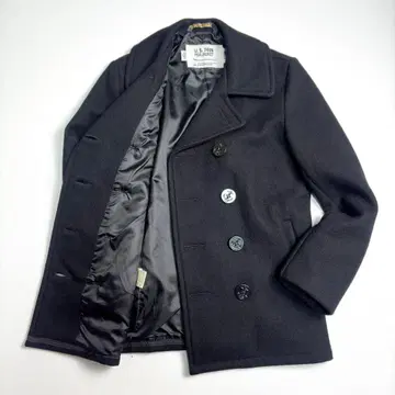 미사용급 쇼트 740N 피코트 USA제 34 명작 스테디셀러 울 블랙