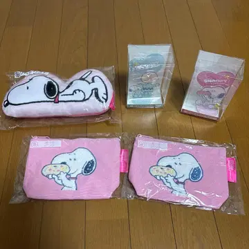 스누피 파우치 2개 세트 핑크