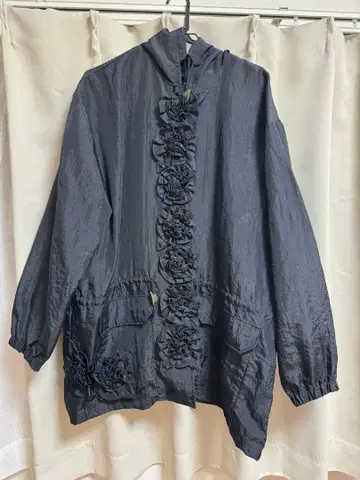 POTECHINO 블랙 후드 부착 자켓