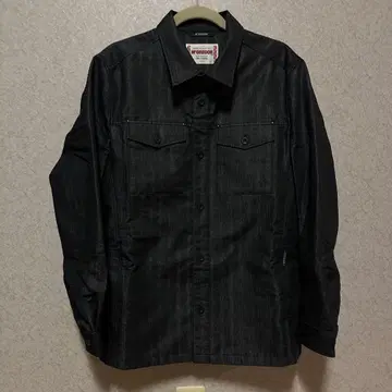 맥그리거 남성용 블랙 스트라이프 데님 자켓