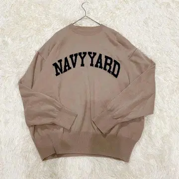 Loungedress 크루넥 니트 스웨터 로고 니트 울 혼방