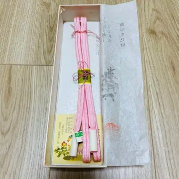 [ 미사용 ] 오비끈 무형문화재 유직조 도묘 진홍색 순수 실크