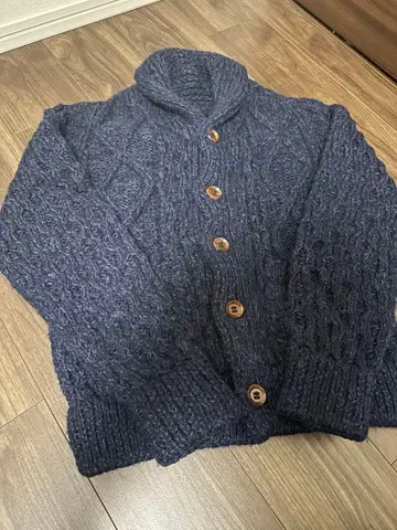 할리우드 런치 마켓 케이블 니트 알파카 네이비 S 사이즈