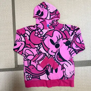 디즈니 리조트 후드티 L 사이즈 핑크 미니 데이지