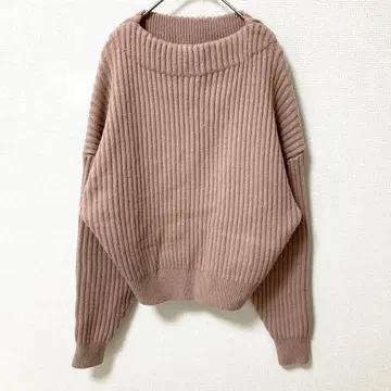 [로리즈팜] 리브 니트 숏 기장 루즈핏 드롭 숄더 M