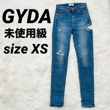 GYDA 제이 사이드 립드 스키니 스키니 데님 데미지 데님