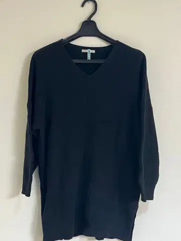 SPORTIFF 스포티 니트 튜닉 블랙 9부 소매