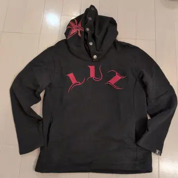 LUZ 블랙 후드 부착 후드티