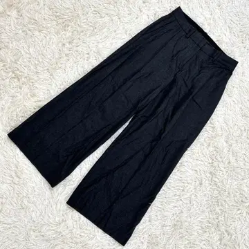 띠어리 다크 그레이 와이드 팬츠 턱 울 혼방 앵클 기장 XS 사이즈