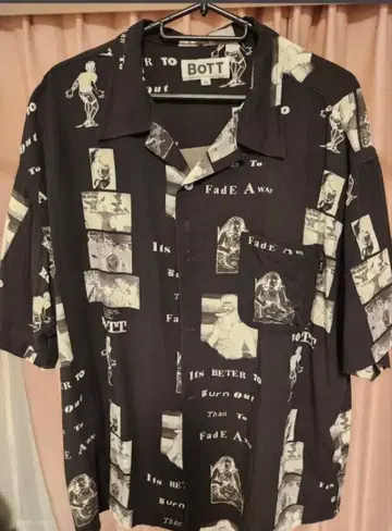 BOTT 반팔 셔츠 XL 블랙 그래픽 프린트
