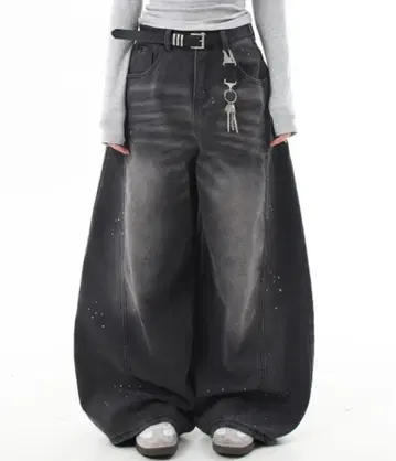 Mushwear 잉크젯 워시 커브 데님