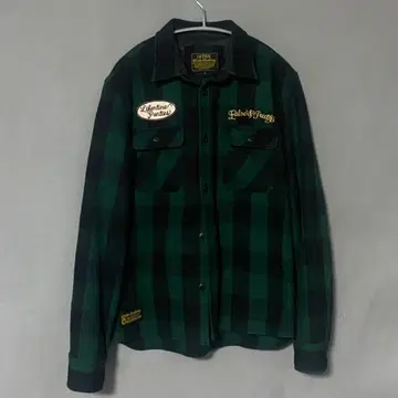ETBX 버팔로 체크 워크 셔츠 플란넬 셔츠 와펜 그린 그린