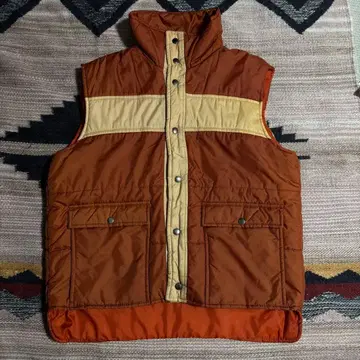 70s 80s Oregontrail 다운 베스트 2톤 스냅 구제 의류