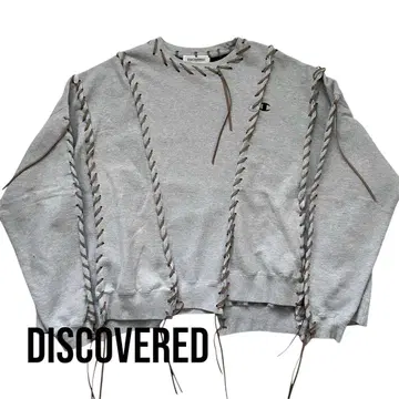DISCOVERED LEATHER LOOPING 맨투맨 재구축 그레이