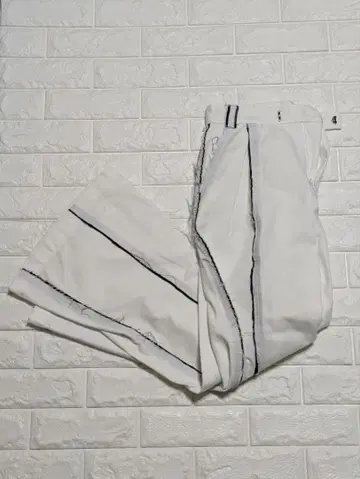 seyto 스트라이프 디자인 화이트 팬츠