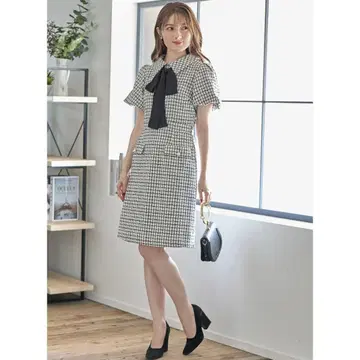 tocco closet 토코 클로젯 리본 트위드 원피스