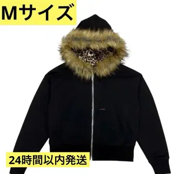 9/S PROJECT FUR ZIP HOODIE - BLACK