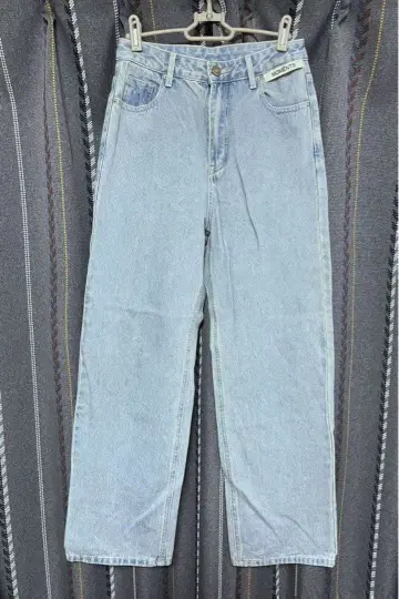 라이트 블루 스트레이트 데님 청바지 데님 팬츠 와이드 팬츠