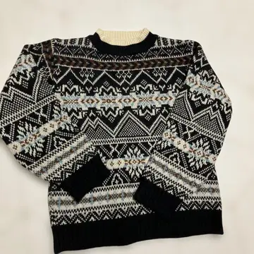 BA-TSU 울 하이넥 스웨터 레트로 구제 의류