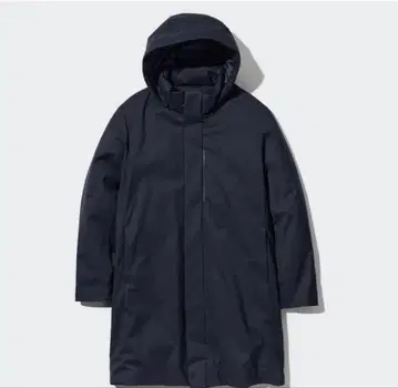 유니클로 하이브리드 다운 코트 네이비 S