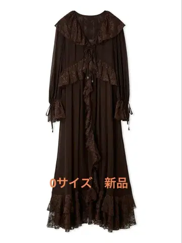 릴리 브라운 LILY BROWN 레이스 프릴 쉬폰 원피스 BRN0 새상품