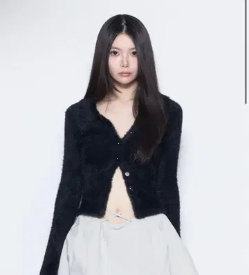 S fluffy knit tops theredthread Black