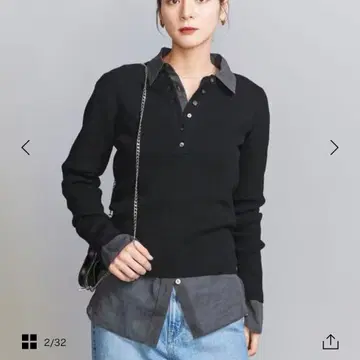 BEAUTY&YOUTH 리브 니트 헨리넥 니트