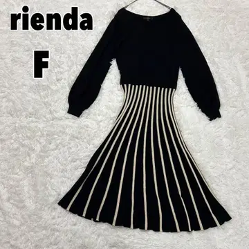 rienda 리엔다 스트라이프 플레어 니트 원피스