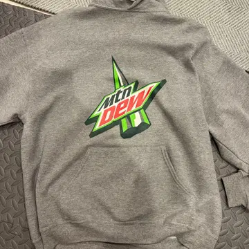 mtn dew 후드 부착 후드티 그레이