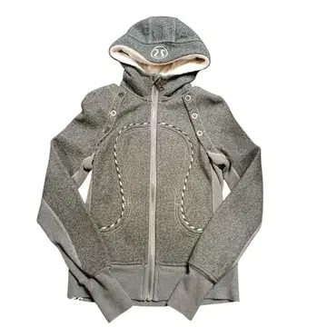 luluiemon 그레이 후드 부착 후드티