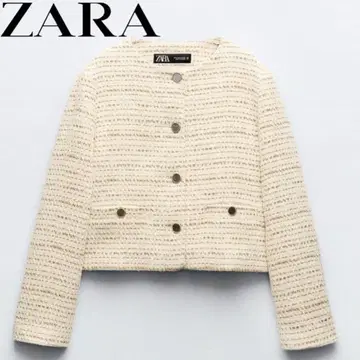 ZARA 노카라 자켓 트위드