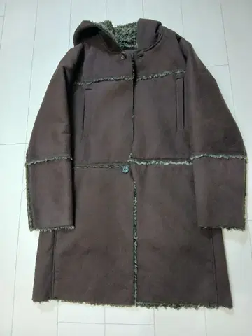 HTDS 보아 무스탕 코트 브라운