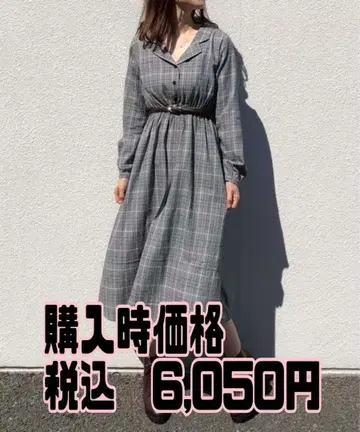 오픈 카라 레트로 모듬 원피스